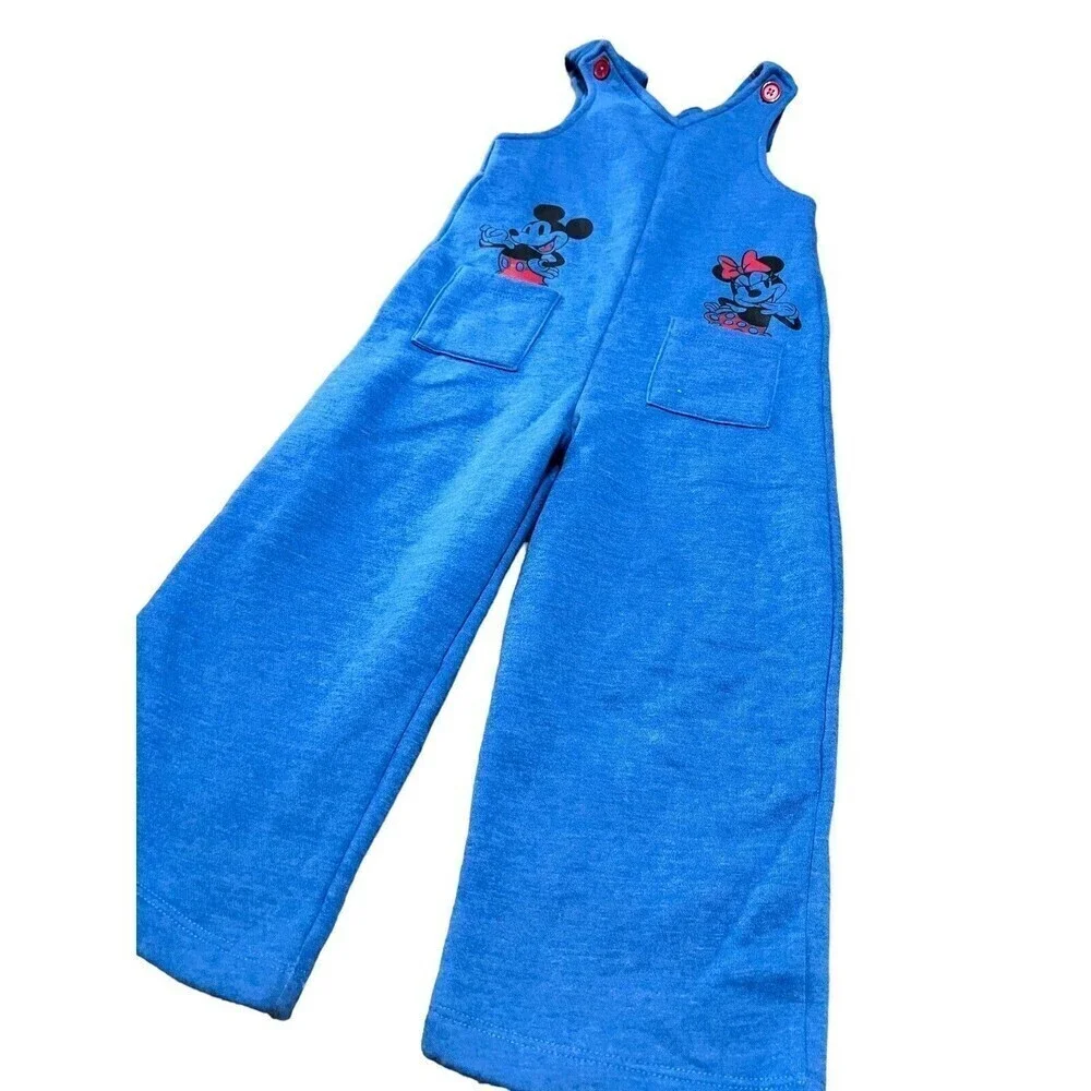 Disney Junior Minnie And Mickey Mouse Overalls Romper Set Size 4T